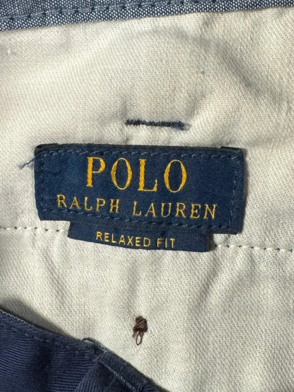Polo Ralph Lauren Shorts Mens 31 Navy Blue Chino Relaxed Fit Flat Front